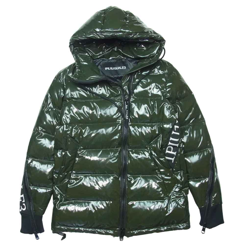 1piu1uguale3 ウノピュウノウグァーレトレ RONE049 DW03 RIBBON TAPE FULL ZIP KHAKI DOWN JK FIRST MODEL ファーストモデル ロゴ ダウン ジャケット モスグリーン系 Ⅳ【美品】【中古】