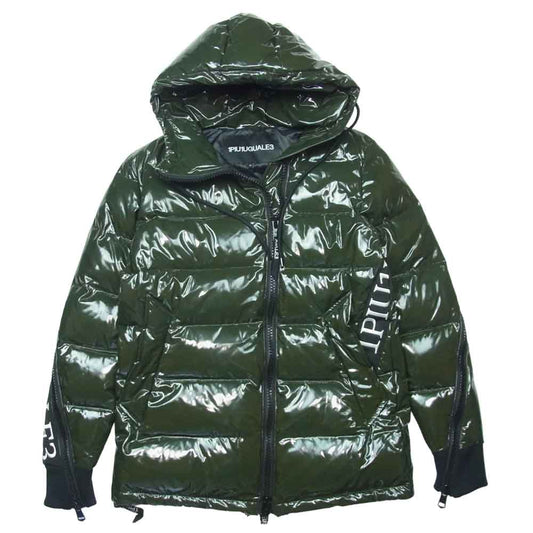 1piu1uguale3 ウノピュウノウグァーレトレ RONE049 DW03 RIBBON TAPE FULL ZIP KHAKI DOWN JK FIRST MODEL ファーストモデル ロゴ ダウン ジャケット モスグリーン系 Ⅳ【美品】【中古】