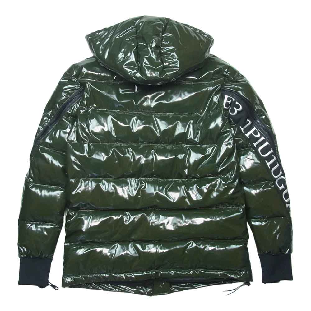 1piu1uguale3 ウノピュウノウグァーレトレ RONE049 DW03 RIBBON TAPE FULL ZIP KHAKI DOWN JK FIRST MODEL ファーストモデル ロゴ ダウン ジャケット モスグリーン系 Ⅳ【美品】【中古】