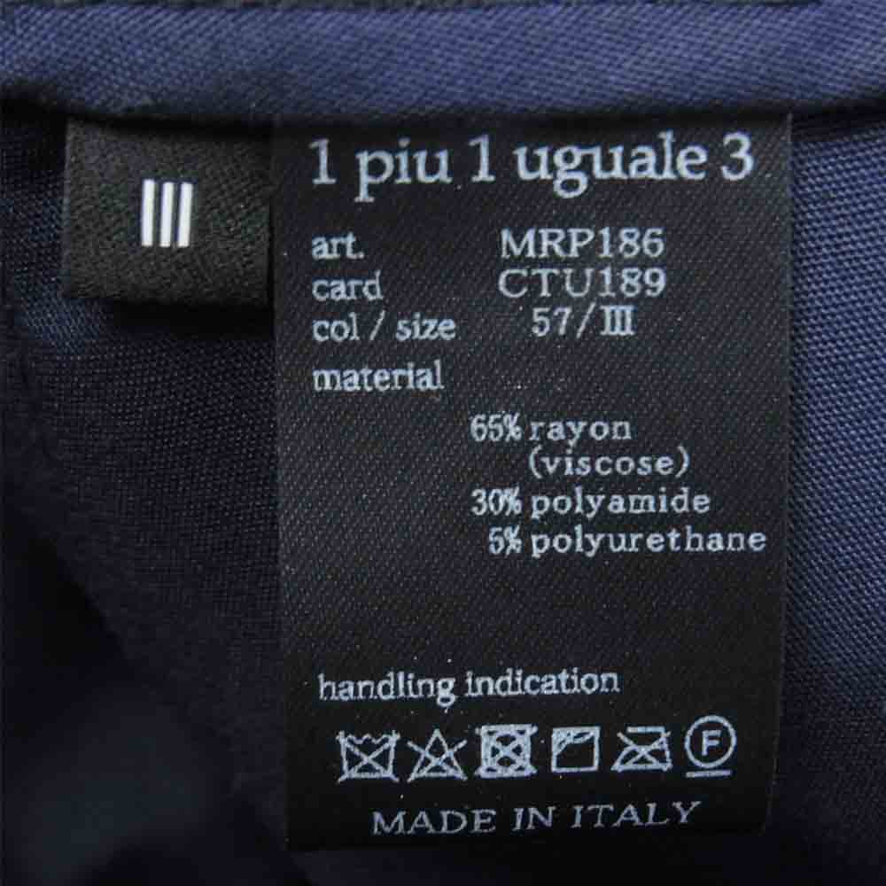 1piu1uguale3 ウノピュウノウグァーレトレ MRP186 CTU189 Giab's ARCHIVIO ジャブス アルキヴィオ EASY ITALY TROUSERS イージー スラックス パンツ ネイビー系 Ⅲ【美品】【中古】