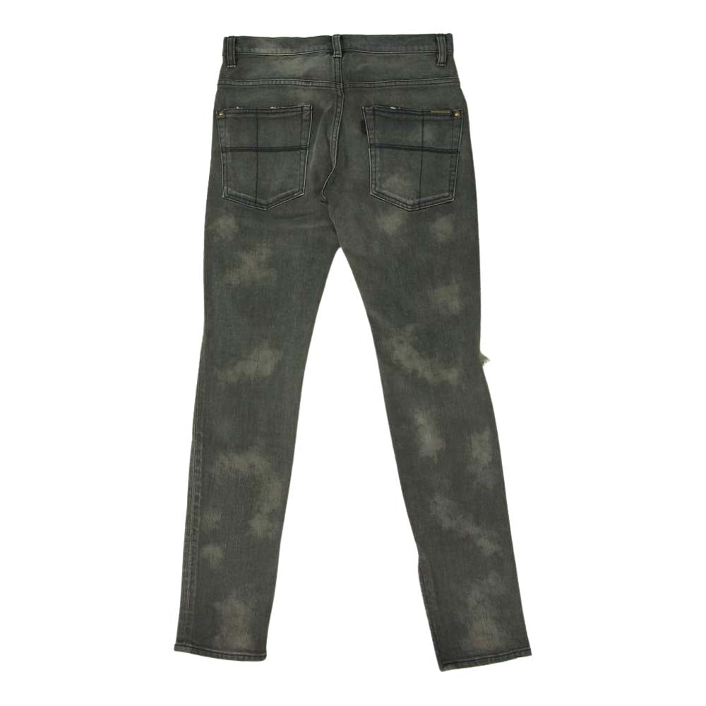 1piu1uguale3 ウノピュウノウグァーレトレ MRP370 CTU181 9 TAPERED 7.5 ZIP TAPERED ヘビークラッシュ 加工 デニム パンツ グレー系 3【美品】【中古】