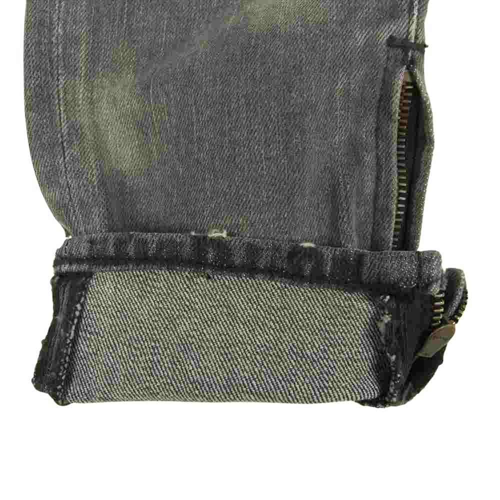 1piu1uguale3 ウノピュウノウグァーレトレ MRP370 CTU181 9 TAPERED 7.5 ZIP TAPERED ヘビークラッシュ 加工 デニム パンツ グレー系 3【美品】【中古】