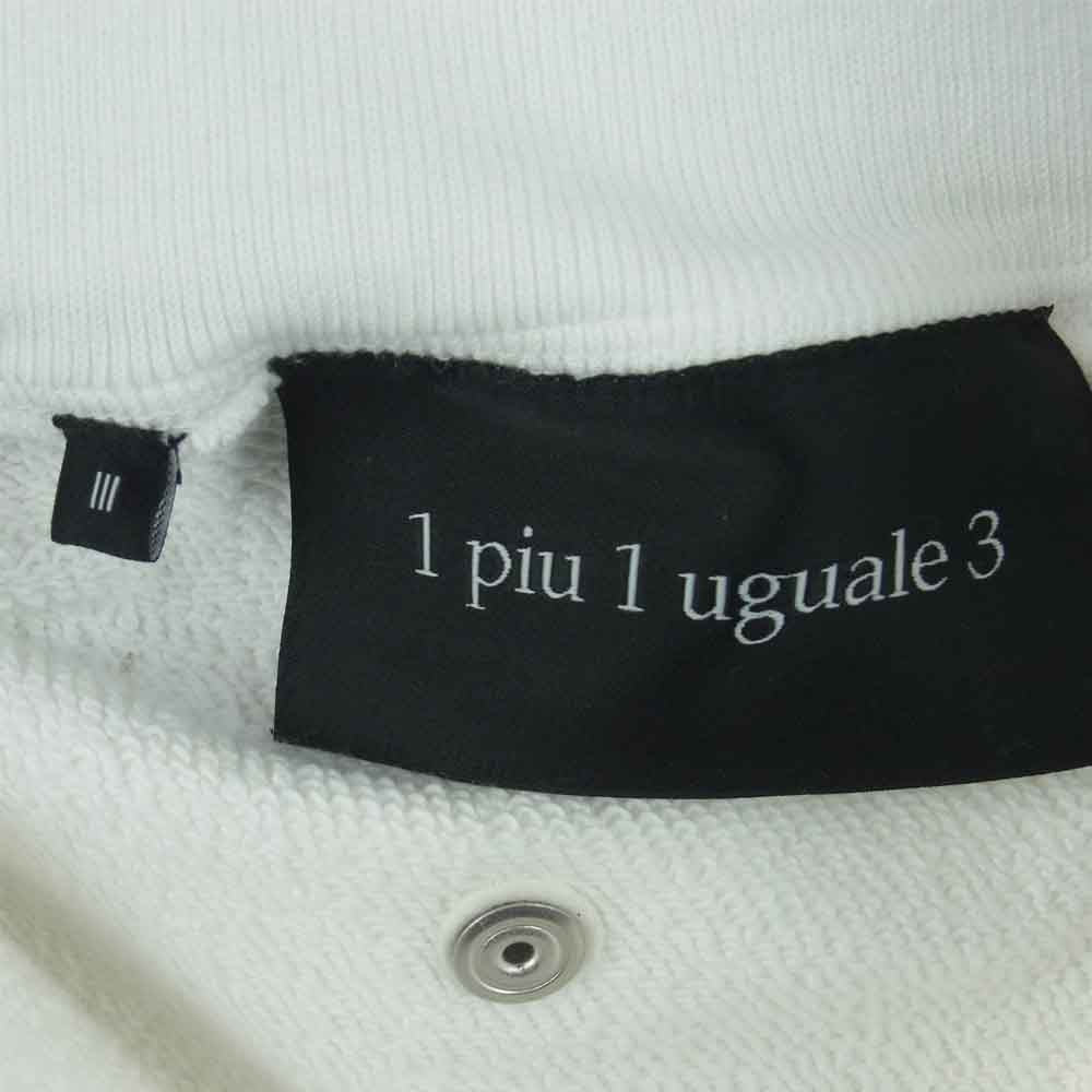 1piu1uguale3 ウノピュウノウグァーレトレ RONE138 LS02 R[ONE] ロニー ロナウジーニョ 113 RONE WHITE Sweart RIB PT スウェット リブ パンツ ホワイト系 Ⅲ【美品】【中古】