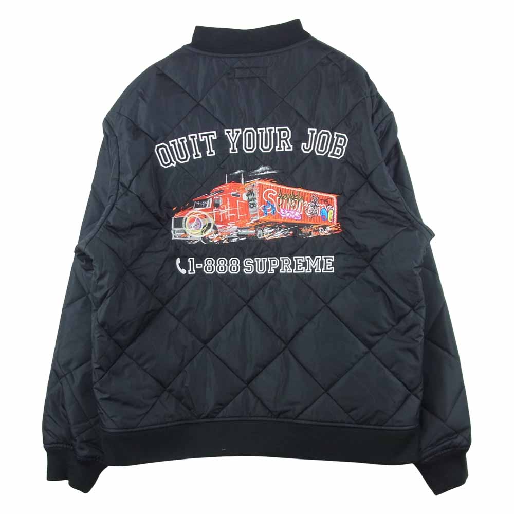 Supreme シュプリーム 21AW Quit Your Job Quilted Work Jacket キルティング ワーク ジャケット ブラック系 XL【新古品】【未使用】【中古】