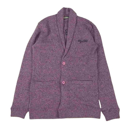 HYSTERIC GLAMOUR ヒステリックグラマー 0243CD02 BLACK CAT 刺繍 ショールカラー ニット カーディガン パープル系 S【中古】