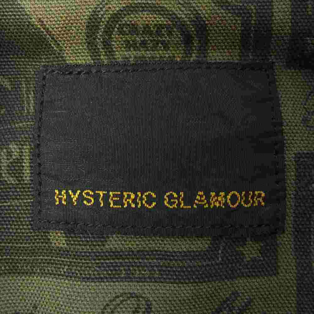 HYSTERIC GLAMOUR ヒステリックグラマー 0132AO03 総柄 ミリタリー ロング シャツ カーキ系 F【中古】