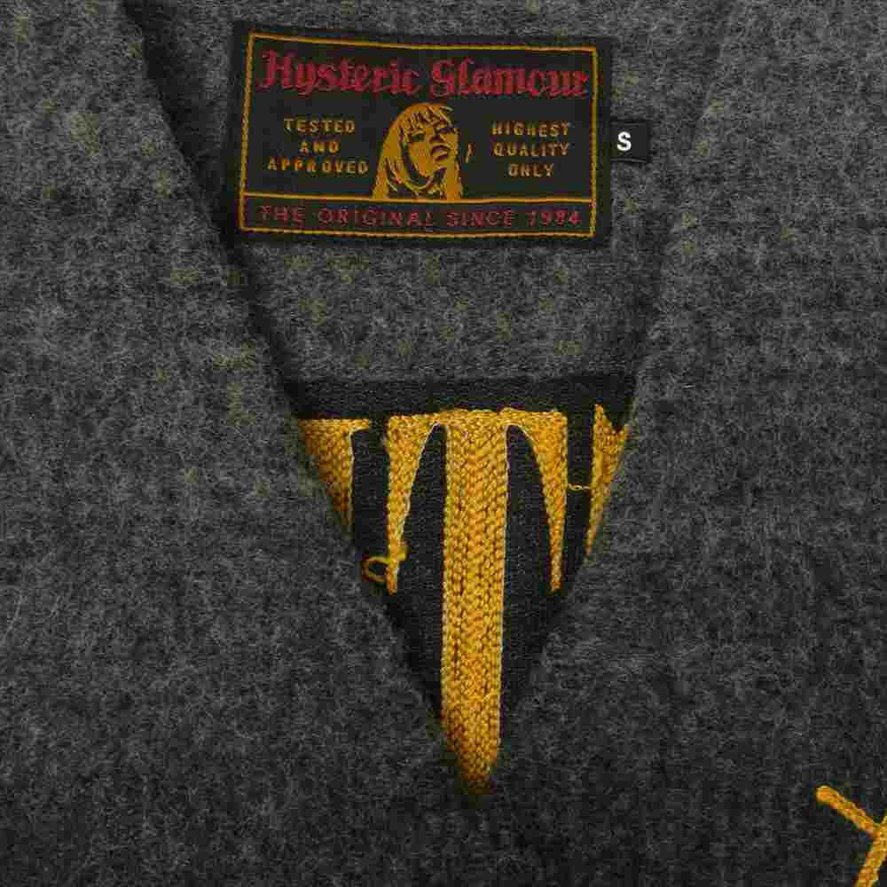 HYSTERIC GLAMOUR ヒステリックグラマー 02173CD01 17AW フェイス刺繍 グラデーション カーディガン グレー系 S【中古】