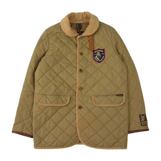 HYSTERIC GLAMOUR ヒステリックグラマー 0234AC01 LAVENHAM ラベンハム ワッペン キルティング 中綿 ジャケット ベージュ系 S【中古】