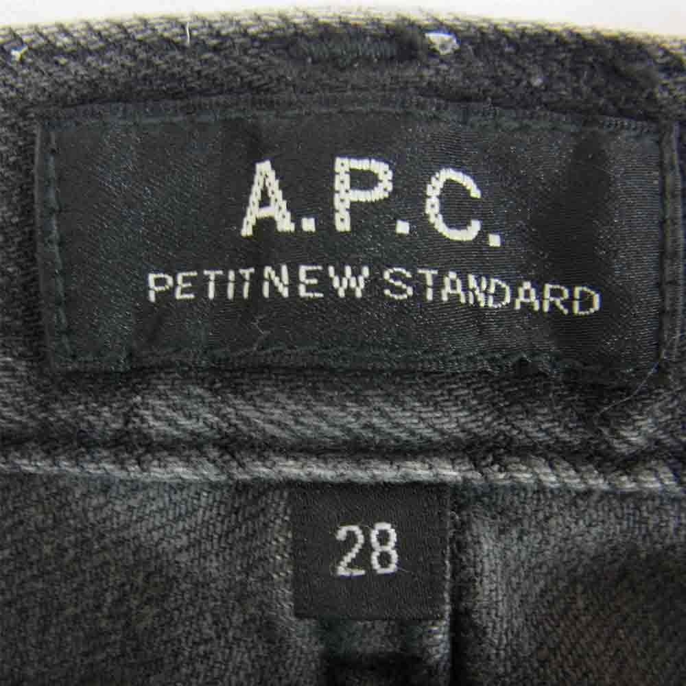 A.P.C. アーペーセー プチ ニュースタンダード ストレッチ スキニー デニム パンツ ダークグレー系 28【中古】