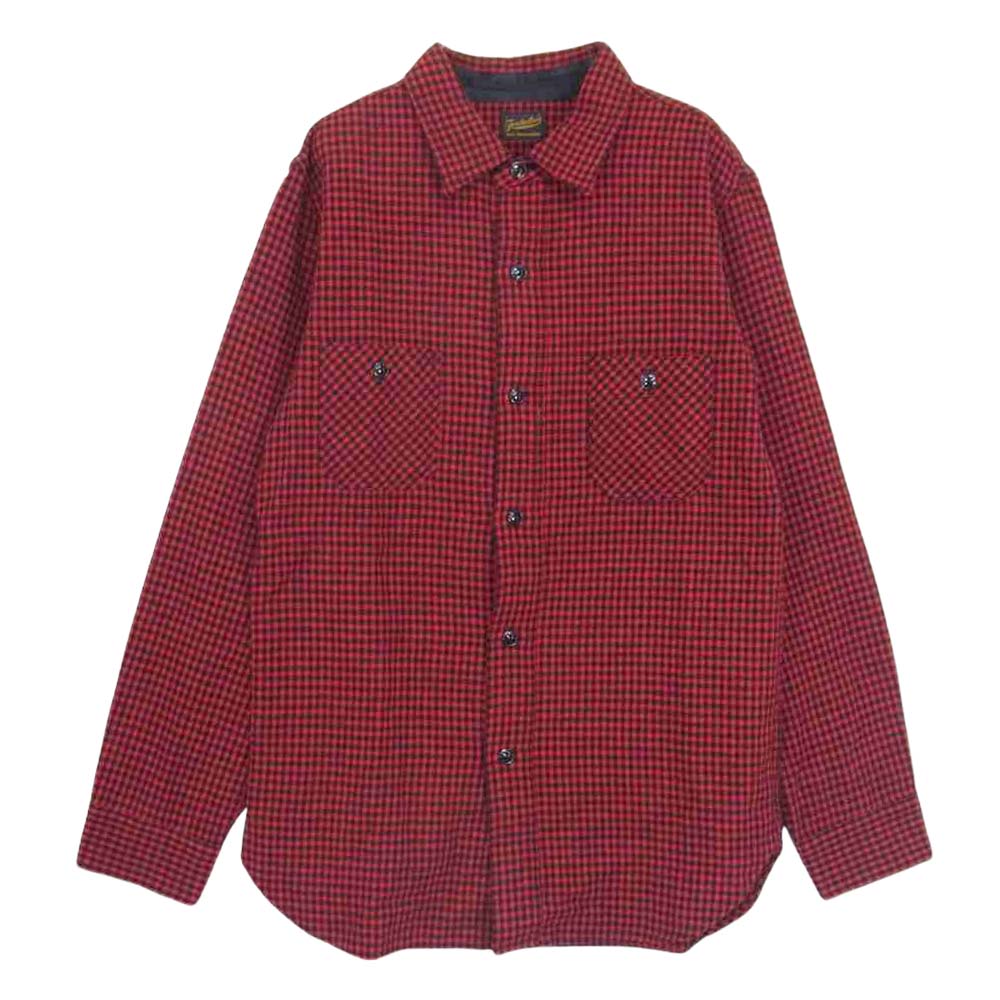 TENDERLOIN テンダーロイン T-HOUND SHIRT ウール チェック シャツ レッド系 ブラック系 XS【美品】【中古】