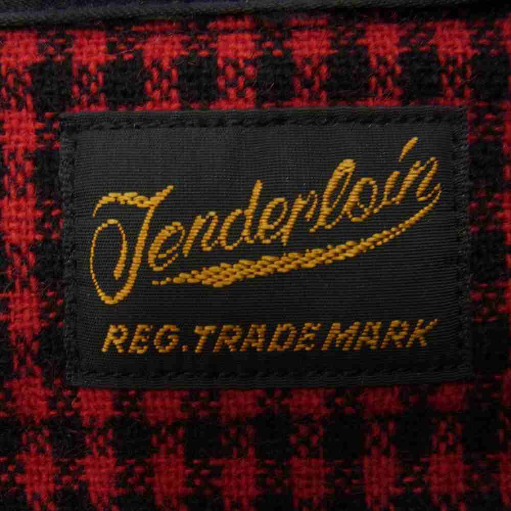 TENDERLOIN テンダーロイン T-HOUND SHIRT ウール チェック シャツ レッド系 ブラック系 XS【美品】【中古】