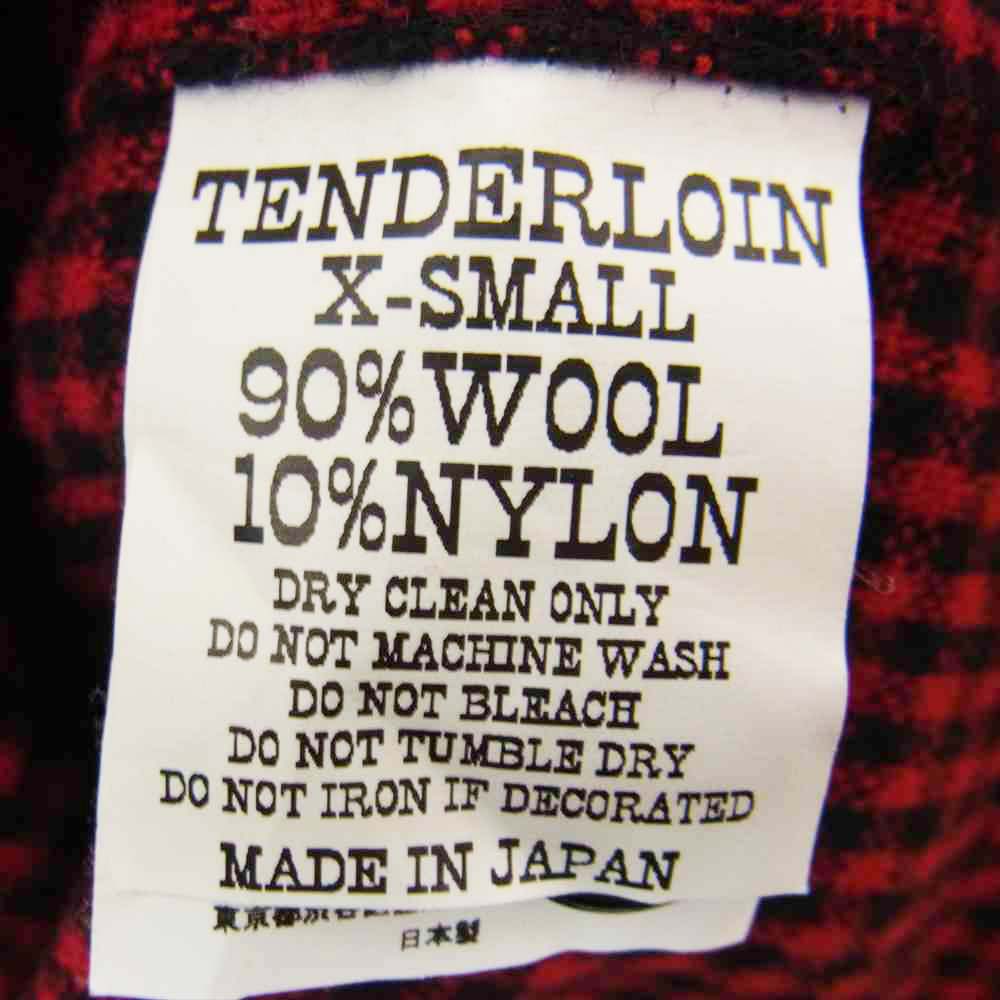 TENDERLOIN テンダーロイン T-HOUND SHIRT ウール チェック シャツ レッド系 ブラック系 XS【美品】【中古】