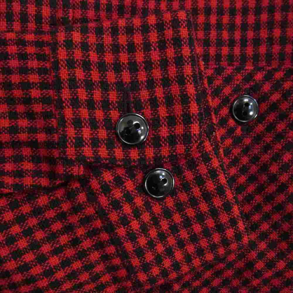 TENDERLOIN テンダーロイン T-HOUND SHIRT ウール チェック シャツ レッド系 ブラック系 XS【美品】【中古】