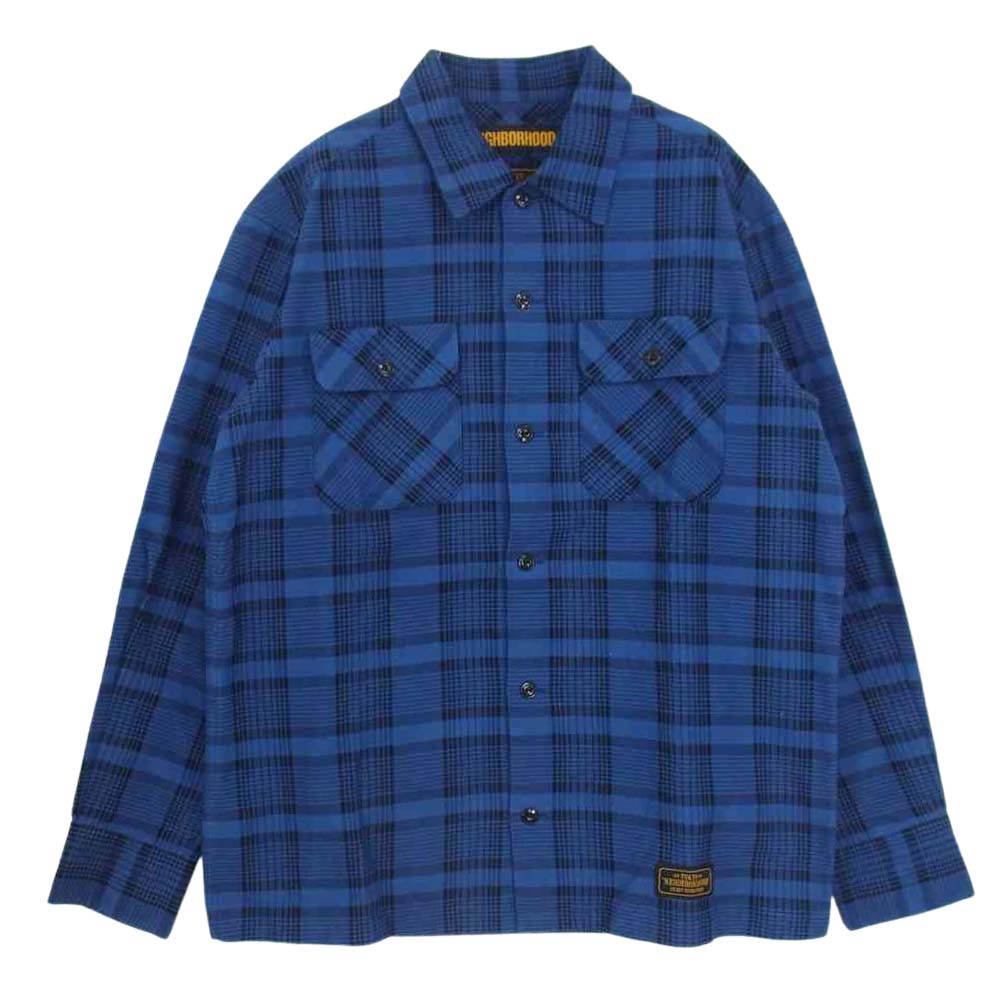 NEIGHBORHOOD ネイバーフッド 19SS 191TSNH-SHM09 チェック ネル シャツ ブルー系 S【中古】