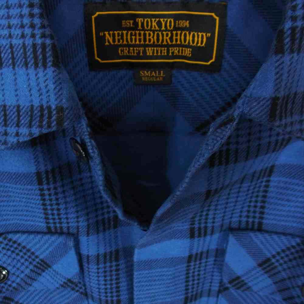 NEIGHBORHOOD ネイバーフッド 19SS 191TSNH-SHM09 チェック ネル シャツ ブルー系 S【中古】