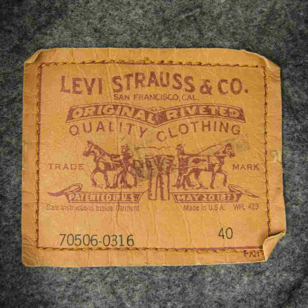 Levi's リーバイス 70506-0316 90s USA製 70506 刻印527 ブランケット デニム ジャケット インディゴブルー系 40【中古】