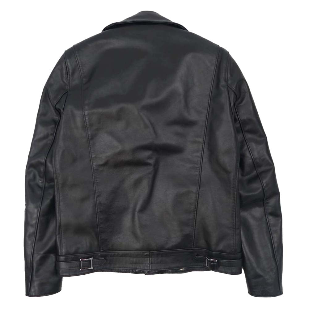 Lewis Leathers ルイスレザー CYCLONE サイクロン ホースハイド ベージュ ジッパーテープ チェック裏地 ライダース ジャケット ブラック系 38【中古】