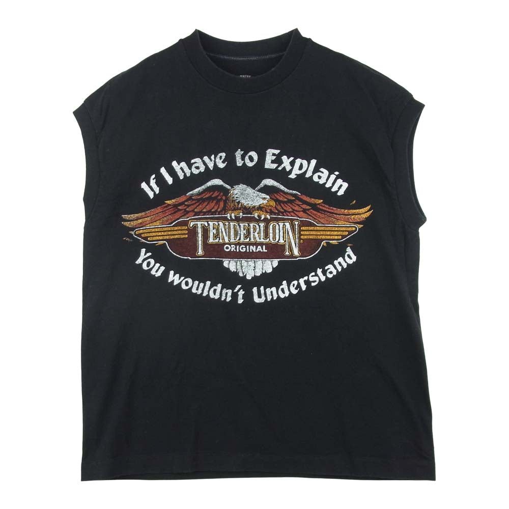 TENDERLOIN テンダーロイン 12SS T-N/S TEE イーグル プリント ノースリーブ Tシャツ ブラック系 M【中古】