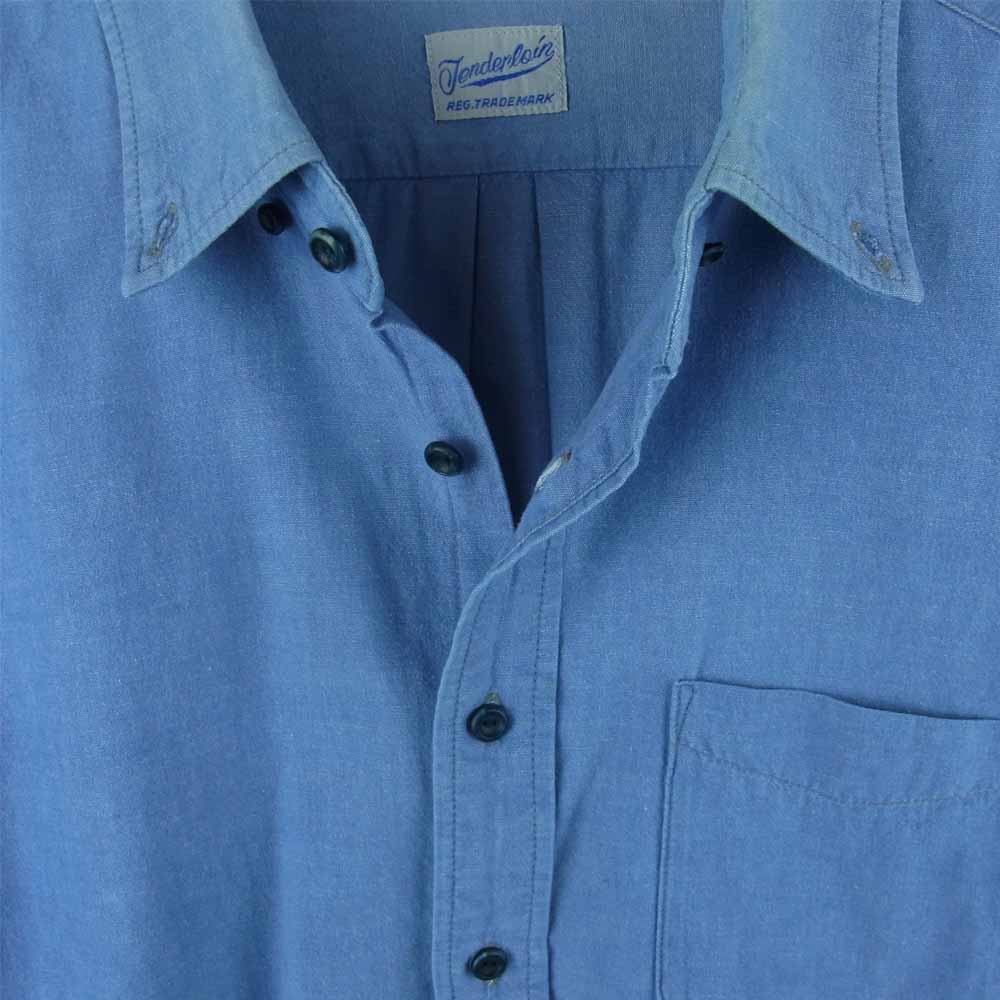 TENDERLOIN テンダーロイン T-CHAMBRAY SHT BD シャンブレー ボタンダウン 長袖 シャツ インディゴブルー系 S【中古】
