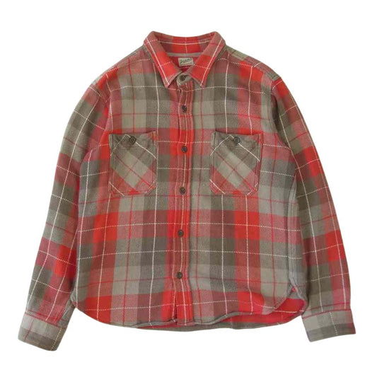 TENDERLOIN テンダーロイン T-HEAVY FLANNEL ヘビーフランネル チェック 長袖シャツ  レッド系 S【中古】