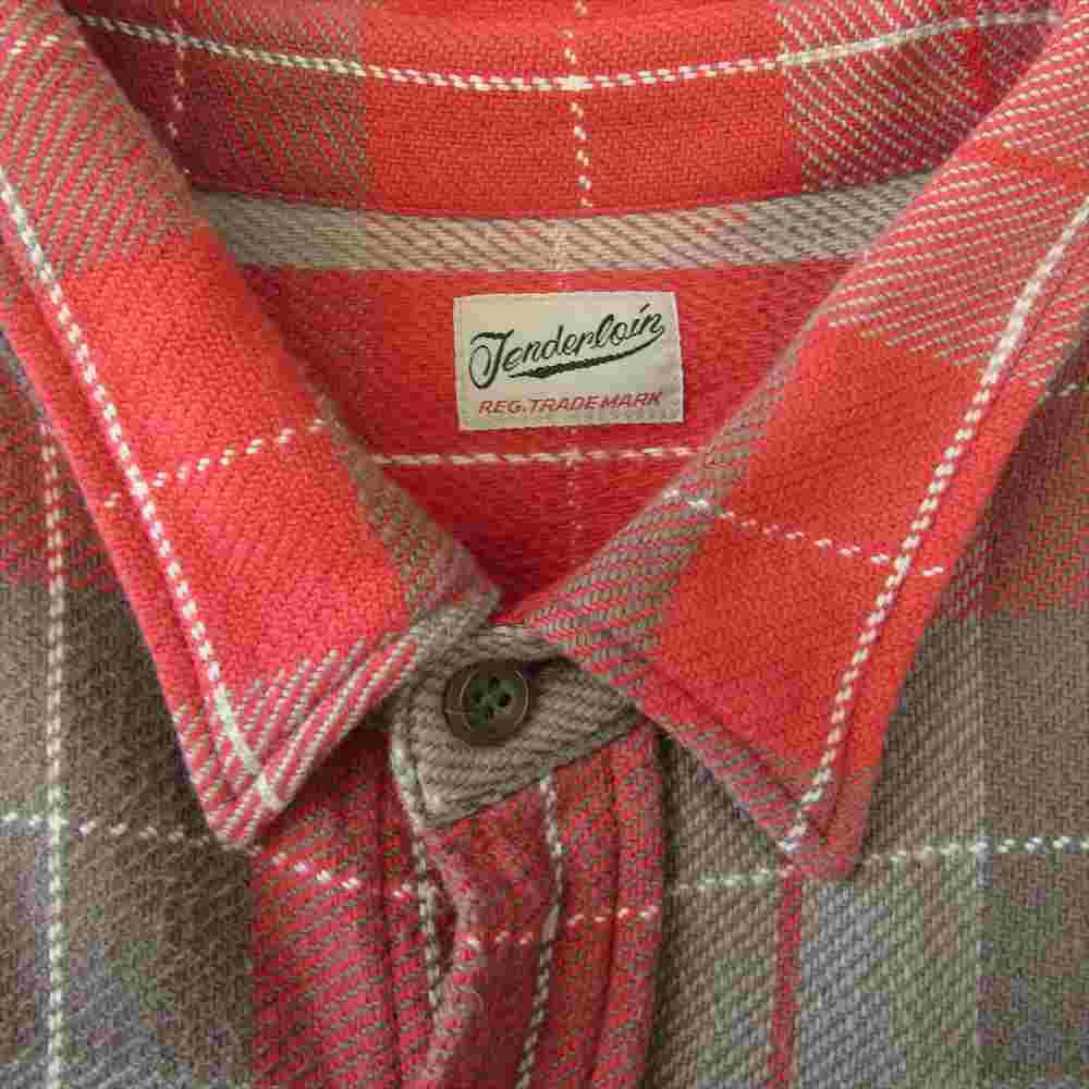 TENDERLOIN テンダーロイン T-HEAVY FLANNEL ヘビーフランネル チェック 長袖シャツ  レッド系 S【中古】