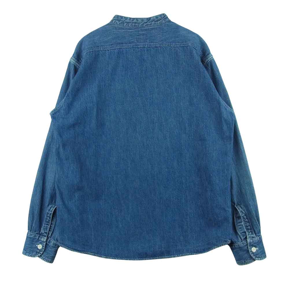 TENDERLOIN テンダーロイン T-DENIM STAND SHT ウォッシュ加工 スタンドカラー 長袖 デニム シャツ インディゴブルー系 S【中古】