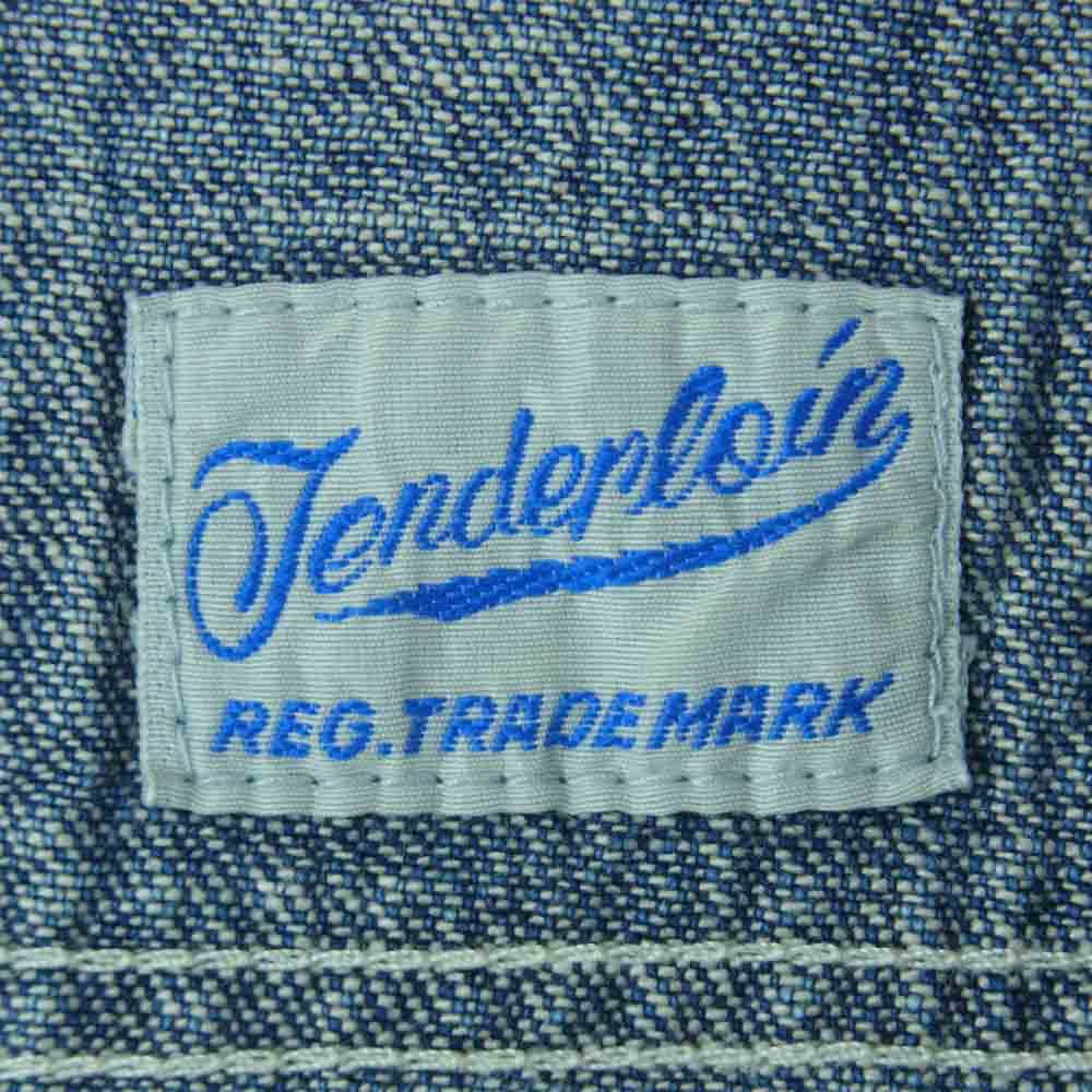 TENDERLOIN テンダーロイン T-DENIM STAND SHT ウォッシュ加工 スタンドカラー 長袖 デニム シャツ インディゴブルー系 S【中古】