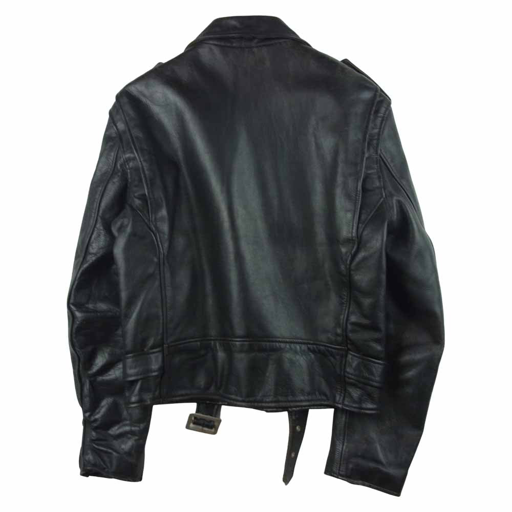 ブランド不明 ボールスライダー ジップ レザー ダブル ライダース ジャケット 英国製 ブラック系 38【中古】