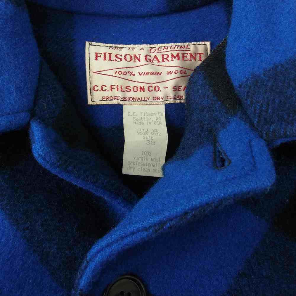 FILSON フィルソン USA製 Double Mackinaw Cruiser Jacket ダブル マッキーノ クルーザー ジャケット ブラック系 ブルー系 38【中古】