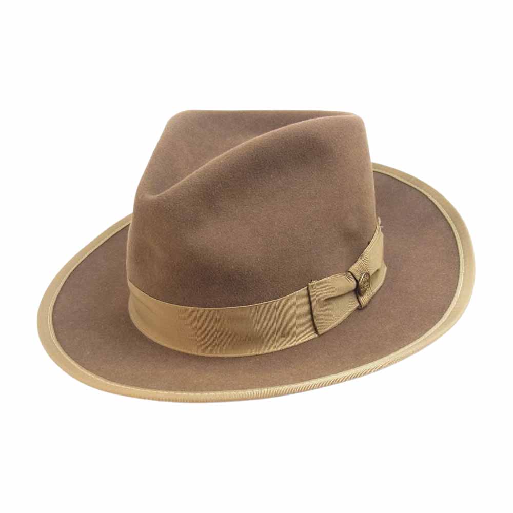 ステットソン USA製 Whippet Medalist ウィペット 中折れ フェルト ハット walnut 59 ブラウン系 7 3/8【中古】