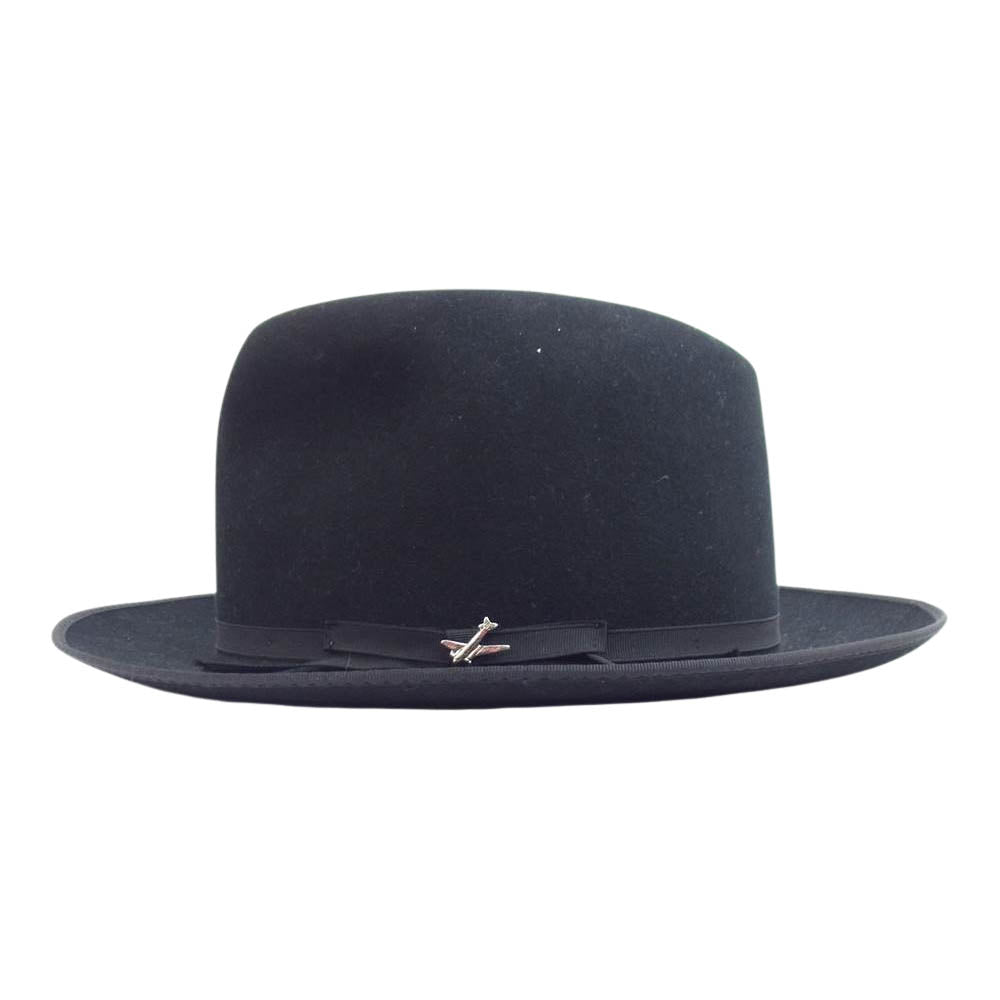 ステットソン USA製 Premier Stratoliner プレミアストラトライナー オープンクラウン ハット ブラック 59 ブラック系 7 3/8【中古】
