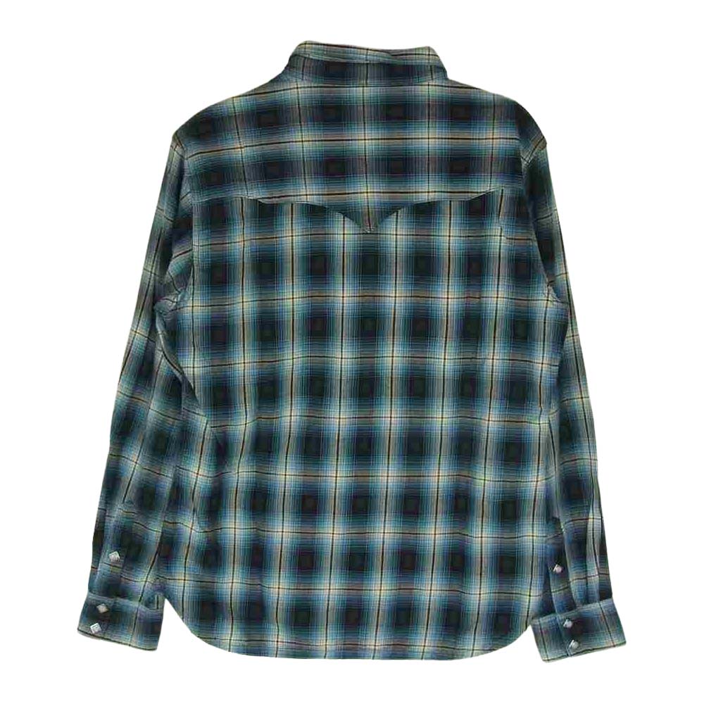 THE FLAT HEAD ザフラットヘッド ウエスタン チェック シャツ ブルー系 38【中古】