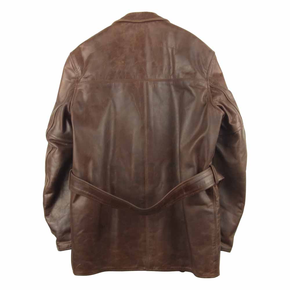 AERO LEATHER エアロレザー 90s BARN STORMER バーンストーマー ステアハイド レザー コート アルパカ ウール ライナー ジャケット ブラウン系 36【中古】