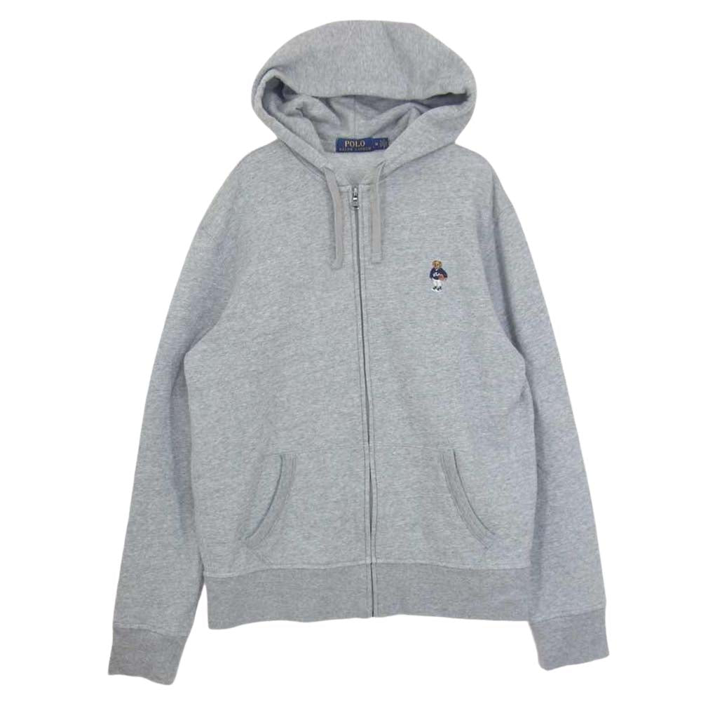 POLO RALPH LAUREN ポロ・ラルフローレン 国内正規品 POLO BEAR Zip Parka ポロベアー スウェット ジップ パーカー グレー系 M【中古】