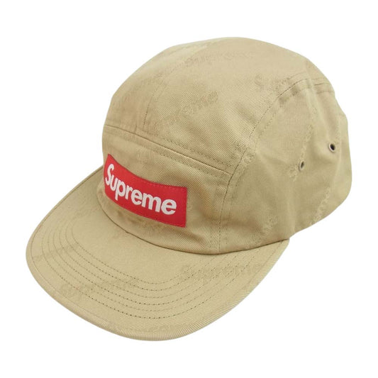 Supreme シュプリーム 19AW JACQUARD LOGOS TWILL CAMP CAP ジャガードロゴ ツイル キャンプキャップ ベージュ系【中古】