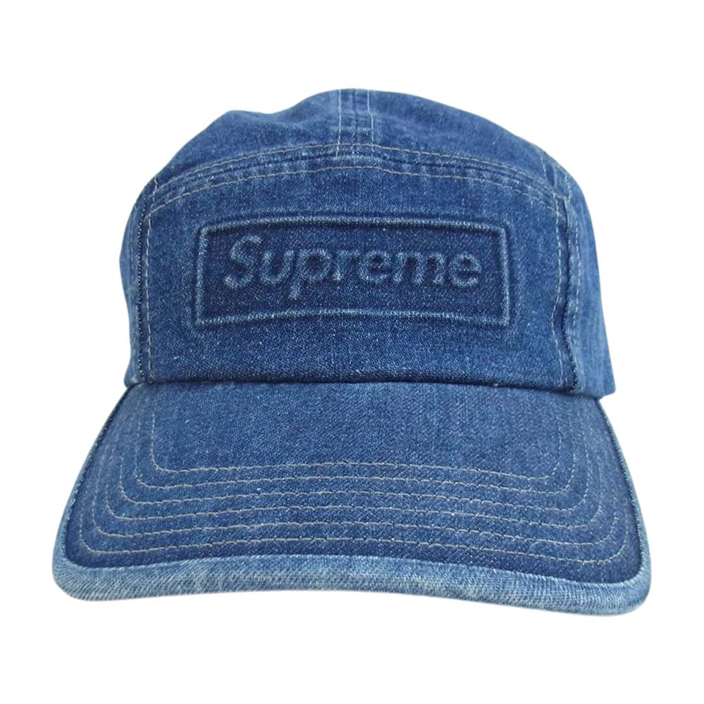 Supreme シュプリーム 20SS ENBOSSED DENIM CAMP CAP エンボス デニム キャンプ キャップ インディゴブルー系【中古】