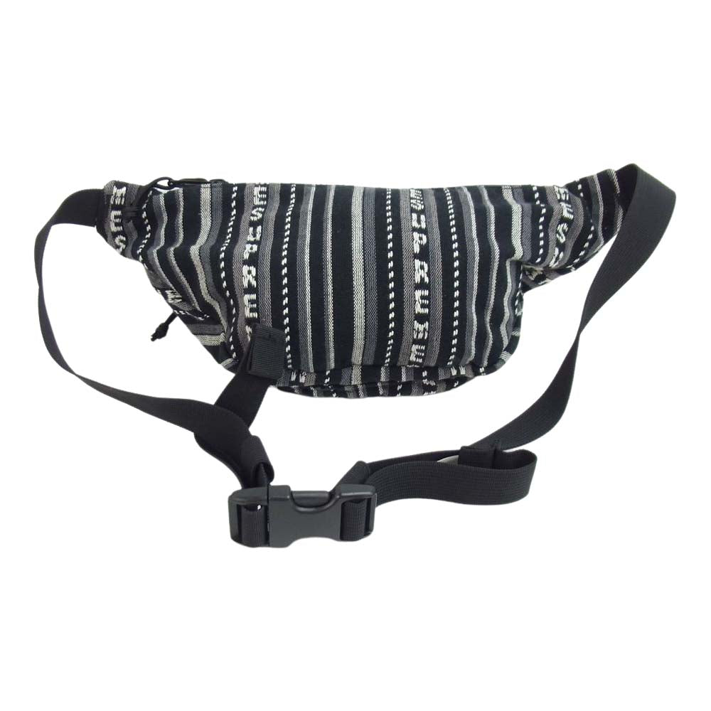 Supreme シュプリーム 20SS WOVEN STRIPE WAIST BAG ウーブン ストライプ ウエスト バッグ グレー系 ブラック系【中古】