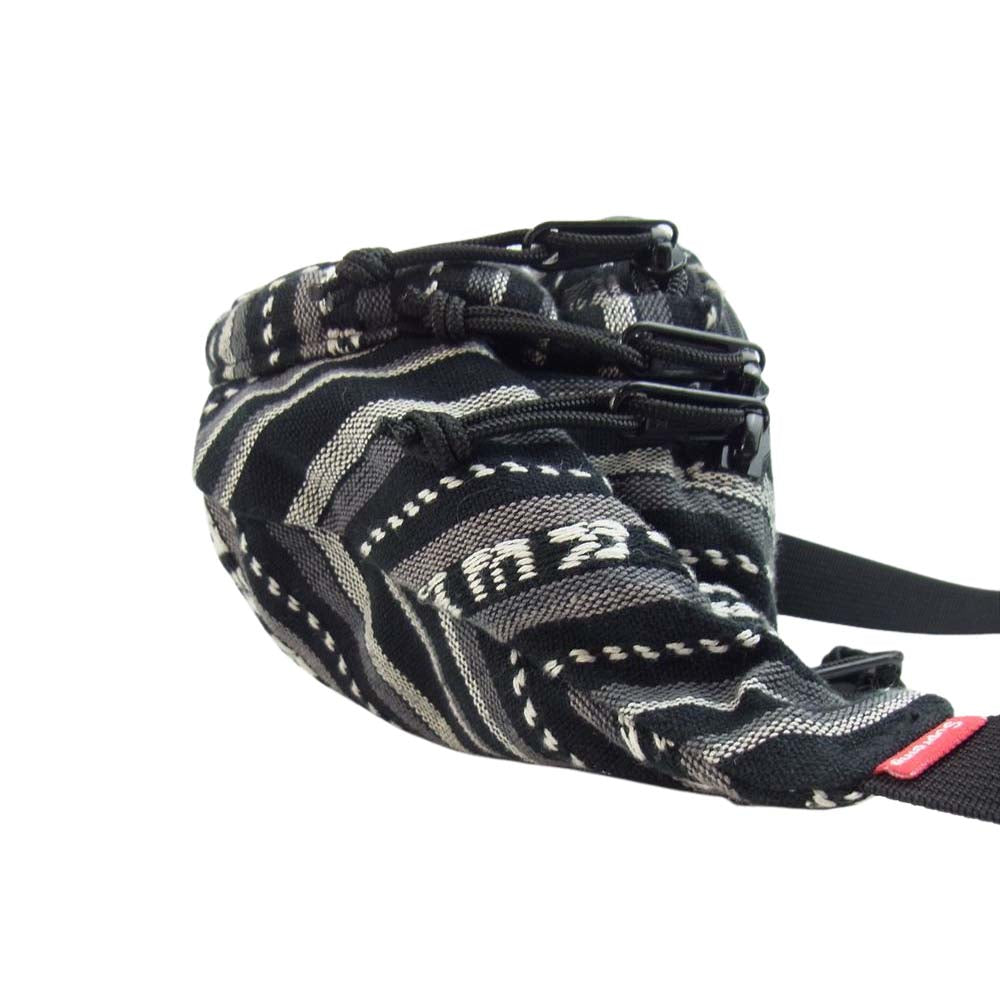 Supreme シュプリーム 20SS WOVEN STRIPE WAIST BAG ウーブン ストライプ ウエスト バッグ グレー系 ブラック系【中古】