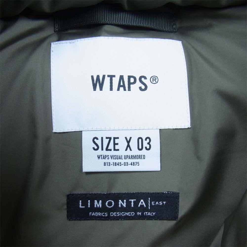 WTAPS ダブルタップス 21AW 212BRDT-JKM04 BIVOUAC VEST POLY TAFFETA LIMONTA 中綿 ベスト OLIVEDRAB L【新古品】【未使用】【中古】