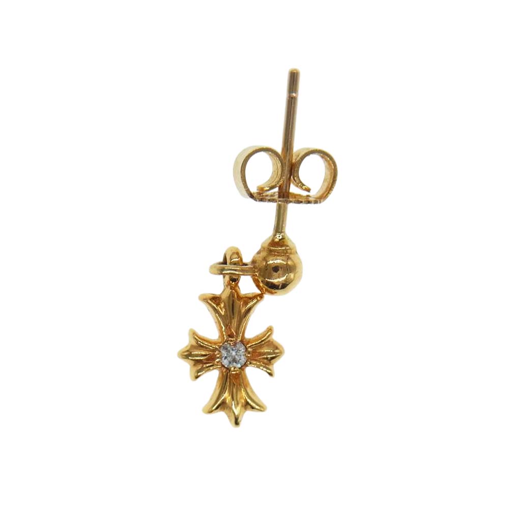 CHROME HEARTS クロムハーツ（原本有） 22K TNY E CH PLS DIA タイニーE ダイヤ ピアス ゴールド系【中古】