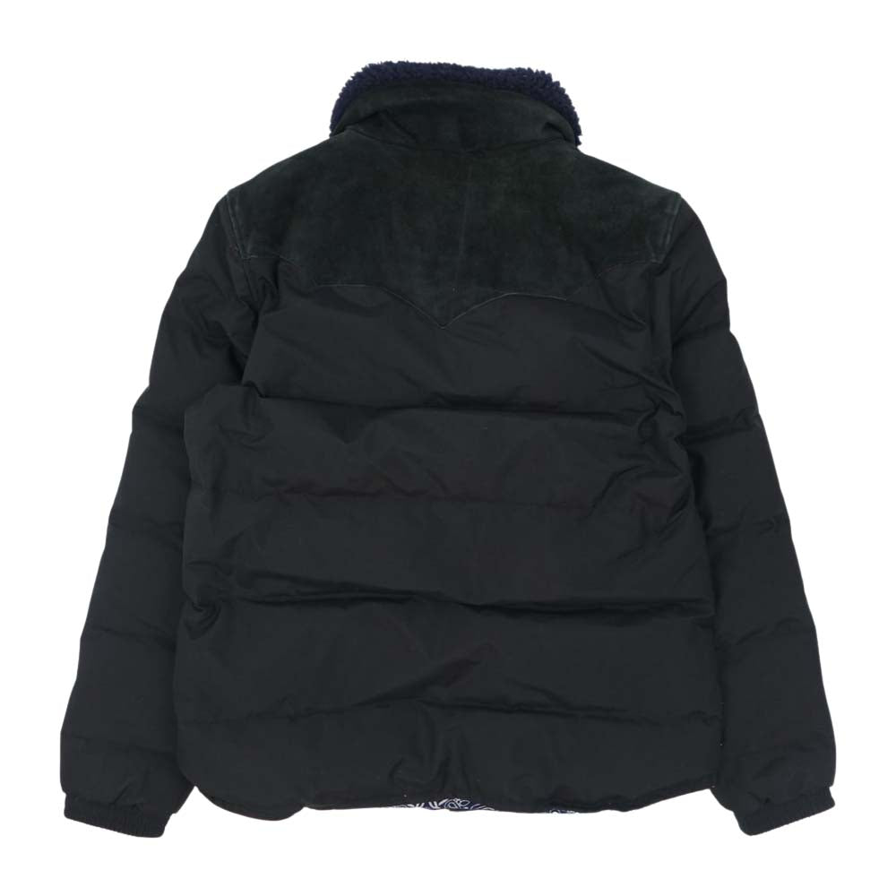 TMT ティーエムティー スエード × ナイロン コンビネーション ダウン ジャケット ブラック系 M【中古】