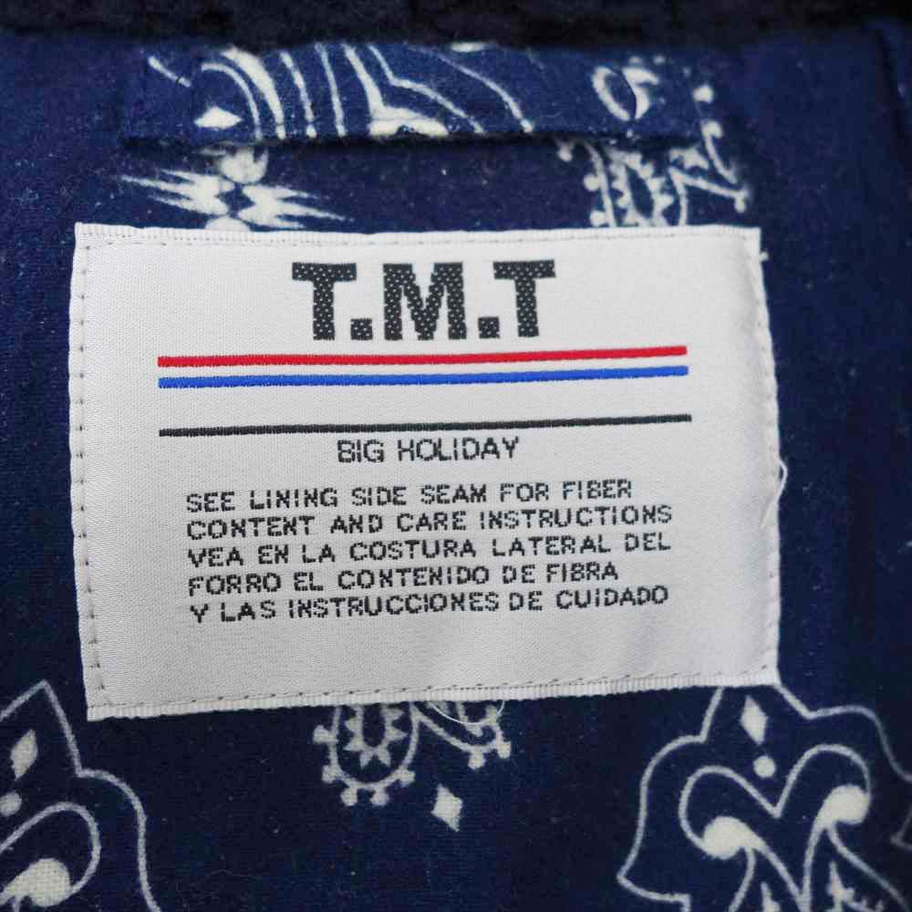 TMT ティーエムティー スエード × ナイロン コンビネーション ダウン ジャケット ブラック系 M【中古】