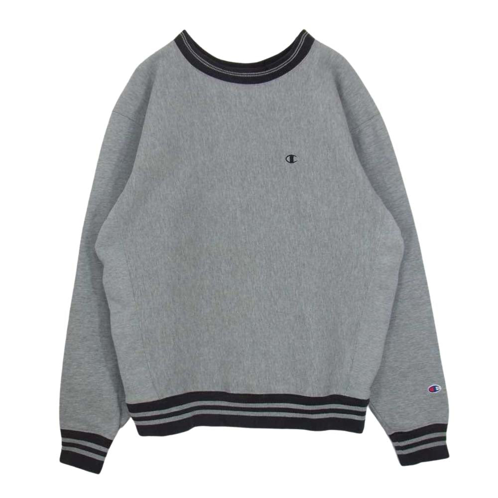 Champion チャンピオン 90S 刺繍タグ REVERSE WEAVE リバースウィーブ クルーネック スウェット　グレー グレー系 L【中古】