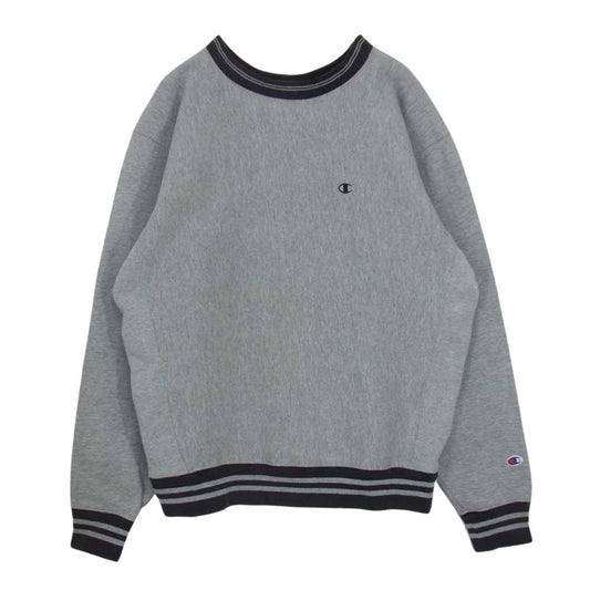 Champion チャンピオン 90S 刺繍タグ REVERSE WEAVE リバースウィーブ クルーネック スウェット　グレー グレー系 L【中古】