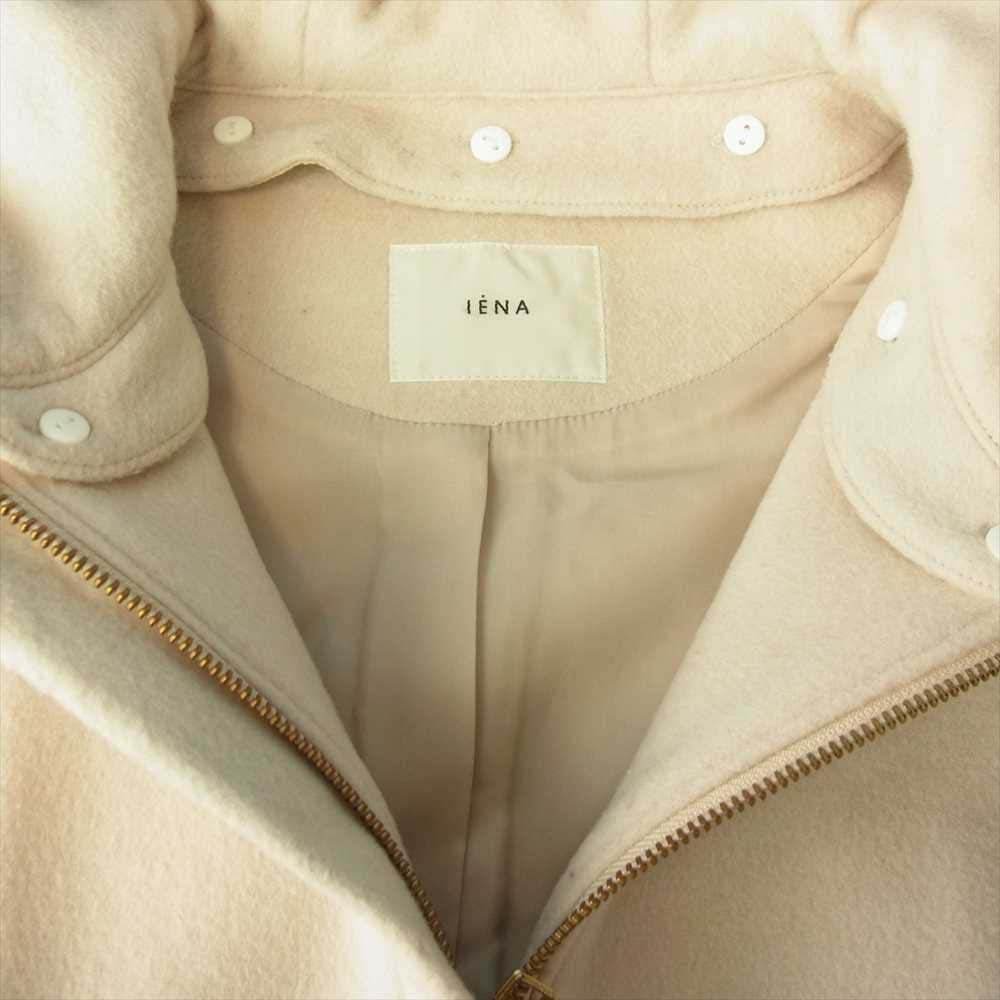 IENA イエナ 着脱 フード ウール ミディ コート オフホワイト系 36【中古】