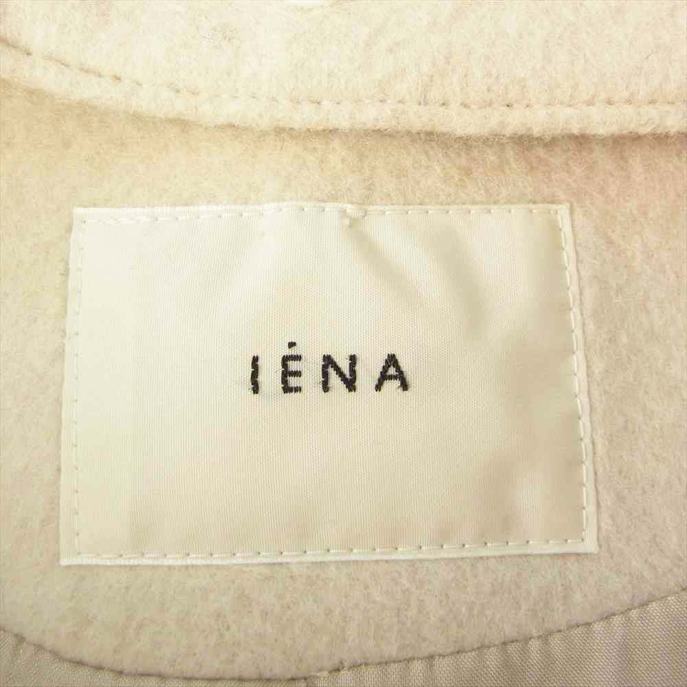 IENA イエナ 着脱 フード ウール ミディ コート オフホワイト系 36【中古】