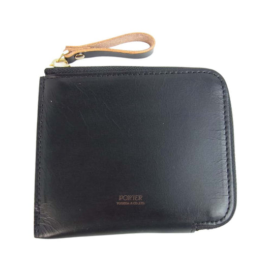 PORTER ポーター 187-01349 FILM WALLET ガラス加工 牛ショルダーレザー ミニウォレット 財布【中古】