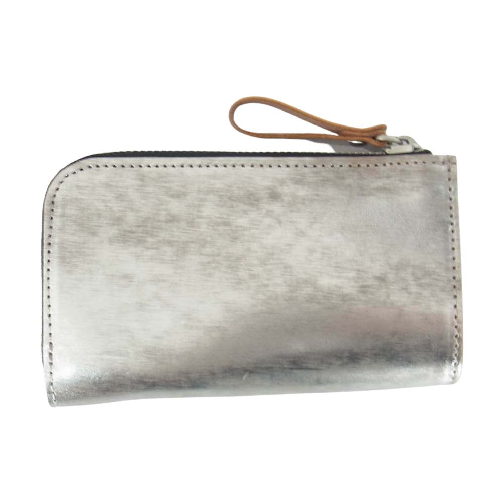 PORTER ポーター 195-01336 訳有 FOIL KEY CASE 箔加工 牛ショルダーレザー キーケース コインケース シルバー系【極上美品】【中古】