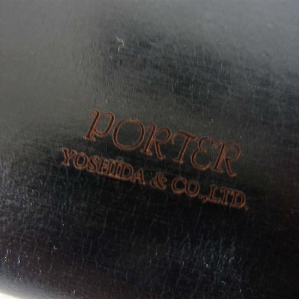 PORTER ポーター 187-01354 FILM KEY CASE ガラス加工 牛ショルダーレザー キーケース コインケース ブラック系【極上美品】【中古】