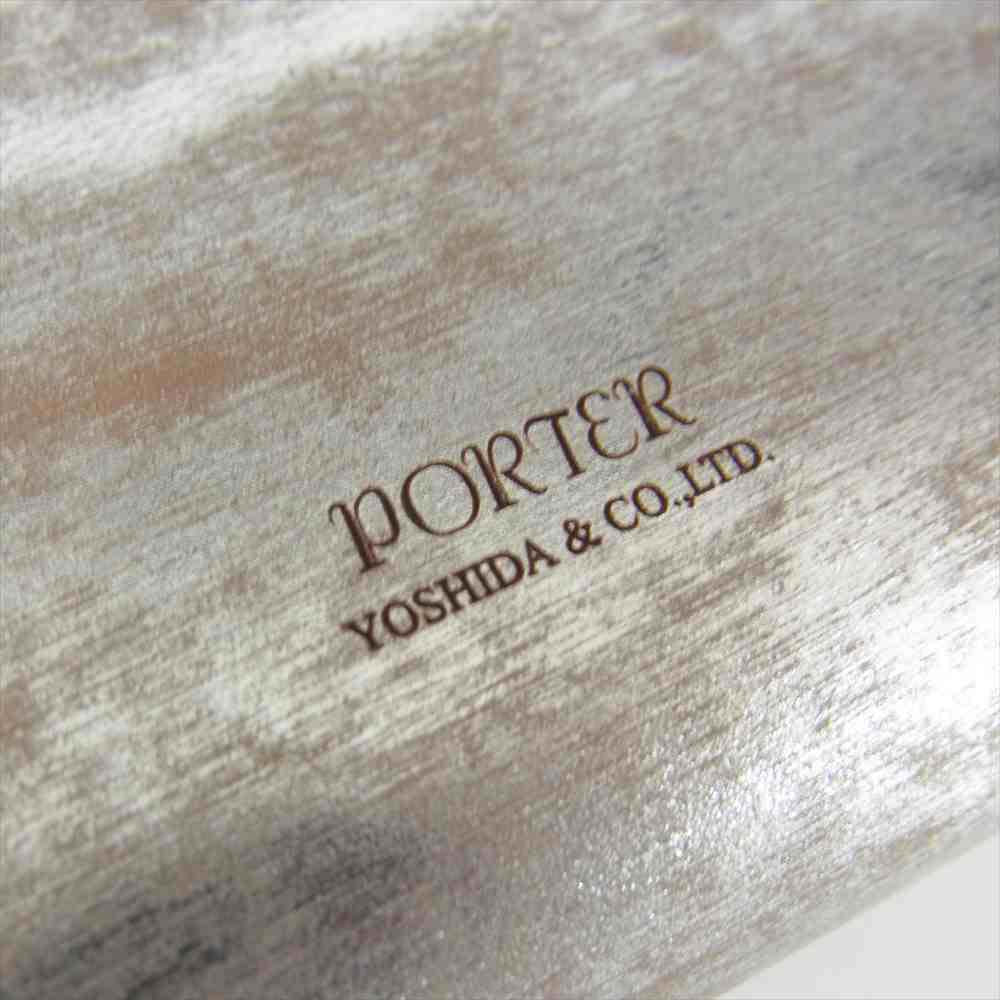 PORTER ポーター 195-01329 FOIL WALLET L字 ファスナー ジップ 箔加工 牛ショルダーレザー 長財布 シルバー系【極上美品】【中古】
